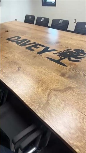 Custom Stained Red Oak Conference Table Just Installed #woodworking #customfurniture #epoxy #resin
