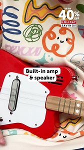18K views · 39 reactions |  Holiday Savings Up To 40% OFF! A real electric guitar specially designed for kids, with a built-in amp and speaker! 落 | Loog Guitars | Facebook