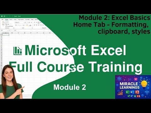 Excel Full Course - Module 2 - Excel Basics (Home - Formatting, clipboard) #excel #exceltutorial
