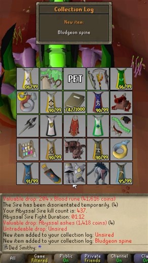 Finally Got the Drop at Abyssal Sire and Was Rewarded! #osrs #gaming #runescape