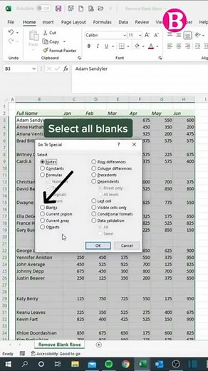 Delete All Blank Rows in Excel Entire Row ‪@BrainUpp‬