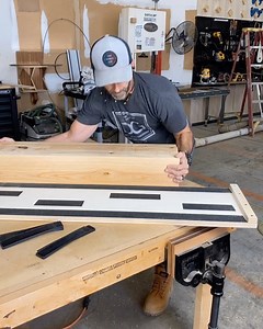 Using a planer sled with grip tape and grip shims to square up this 14” wide by 6” block 👍 | Designs by Donnie