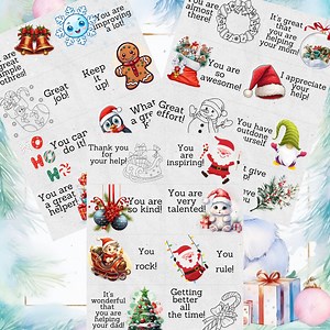 Christmas Notes From Elf, Lunch Box Notes for Kids, Christmas Cards, Elf Note Cards, Elf Message Cards, Bonus 1 Coloring Page - Etsy