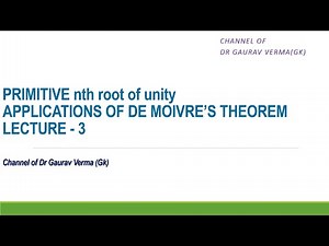 Primitive nth root of unity || Applications of De Moivre's theorem