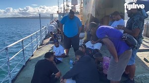 When Fiji plays nothing else matters. Passengers on board the GSV Iloilovatu tuned in to watch the FIJI Water Flying Fijians Test match against the Wallabies as they begin their journey towards Lakeba Island. | FijiLive