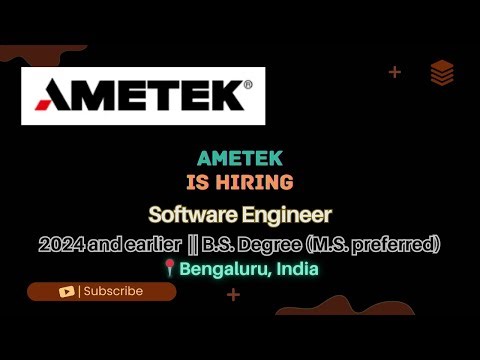 AMETEK Hiring Software Engineer | Bangalore | C/C++ • C# • .NET • Qt | Apply Now skill layer