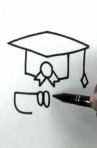 Graduacion y Diploma dibujo facil