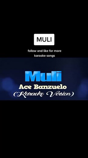 Muli - Ace Banzuelo Karaoke Song with Lyrics