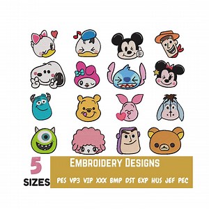 Cartoon Embroidery Design Bundle Cartoons Designs Embroidery Embroidery Machines Embroidery Files Packbaby Cartoon Designs Cartoon Character - Etsy