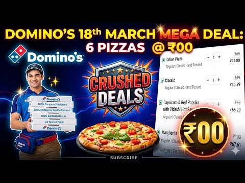 6 DOMINOS PIZZA in ₹00 मे😋|dominos coupon code today|Domino's offer today| Domino's Pizza india