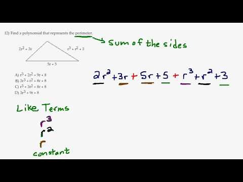 Find Perimeter of a Triangle - Combine Like Terms