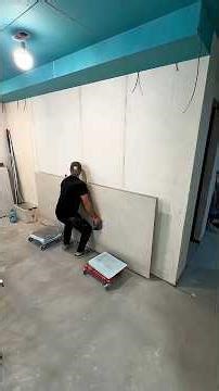 Perfect Seamless Installation of Large Format Porcelain Slabs 🔥 #tiles shorts #tileinstallation #diy