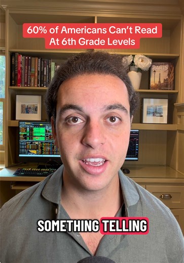 60% of Americans can’t read at 6th grade levels. #america #education #school #literacy #reading