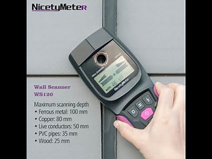 Nicetymeter WS120 Handheld Multifunction Wall Detector Metal Wood Cable Wire Stud PVC Pipe Finder