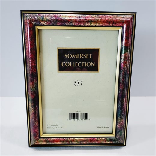 Red Picture Frame Faux Metallic Marble 5" X 7" Image Somerset Collection - Etsy