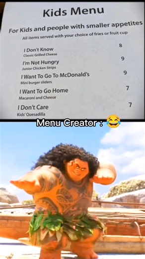This Kids Menu Is Way Too Accurate 😂#kidsmenu #funny #relatable #memes #viralshorts #foodmeme