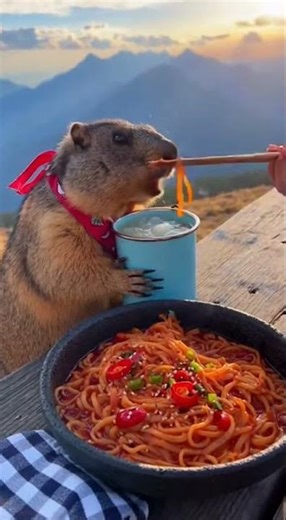 Marmot Eating Spicy Chilli Food?! 🔥🐿️ #marmot #spicyfood #ytshorts #viral #shorts