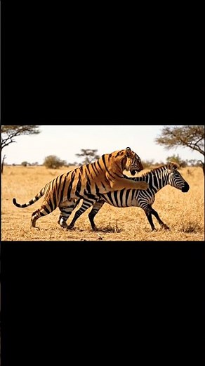 Tiger Hunting Zebra. #wildlife #tiger #animals #zebra