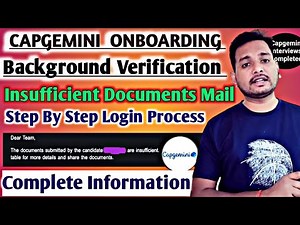 Capgemini Sending Insufficiency Documents Mail | Bgv Mail | Onboarding Update | Interview Results,OL