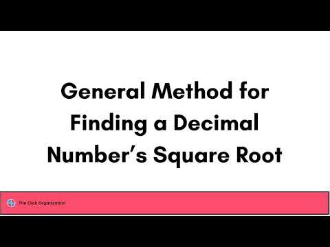 Finding Square Roots of Decimal Numbers | Introduction to Arithmetic | The Click Organization