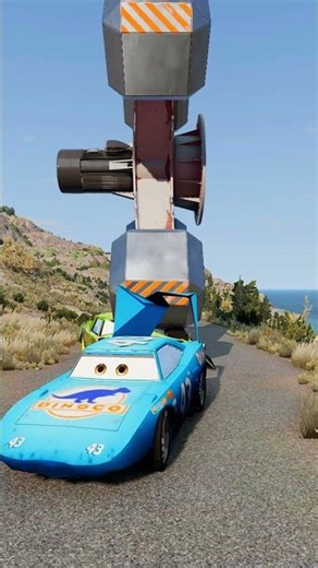 Cars in BeamNG.drive: Lightning McQueen vs Chick Hicks vs Doc Hudson vs The King 🚗🔥 #beamng