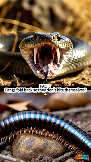 Why Do Snake Fangs Fold Back?! Snake vs Millipede 🐍😮 #shorts