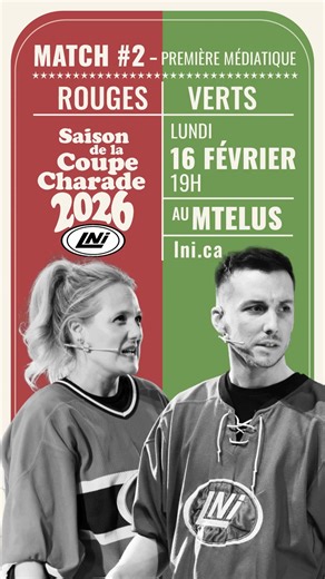 Théâtre de la LNI on Instagram: "🔥 MATCH à venir | SAISON DE LA COUPE CHARADE 2026 🔥 Les ROUGES de Sylvie Moreau commencent en force en affrontant l'équipe championne des saisons 2024 et 2025! 📆 Lundi 16 février, 19h 📍 MTELUS (Montréal) 👉 BILLETS et INFOS : Lien en bio ou sur https://lni.ca/coupecharade/ ❤️ Les ROUGES Sophie CARON – Lyndz DANTISTE (en remplacement de Louis CARRIÈRE) – Marie Soleil DION – Patrick HUARD Entraîneure : Sylvie MOREAU VS 💚 Les VERTS Fabiola N. ALADIN – Pier-Luc 