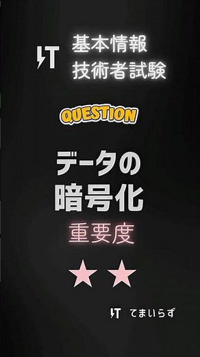基本情報技術者試験 頻出問題067 データの暗号化