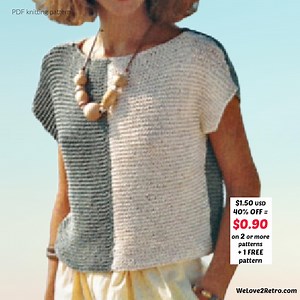 RETIREMENT-SALE*** Cotton Top Knitting Pattern PDF – Easy Sleeveless Summer Knit Tee, Lightweight - Etsy