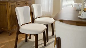 OrangeOne Modern Linen Fabric Upholstered Side Chair Solid Wood Light Brown Legs Dining Chair for Kitchen or Dining Room Set of 4 YC-043-03HD