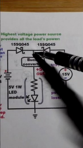 Schematic For Simple Battery Backup Power Supply For LED Module #schematics #powersource #circuit