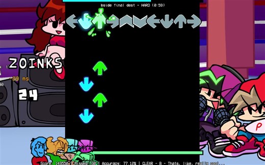 【FNF超难多k/FNF神曲】4v4？b-sides Final Dest 37misses acc76.11通关！！！！！！