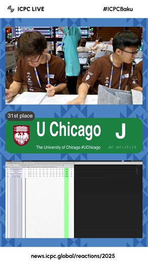 The University of Chicago was first to solve Problem J. #icpcbaku | ICPC News