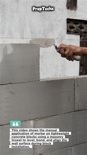 Manual Mortar Application on AAC Blocks #masonry #construction #shorts
