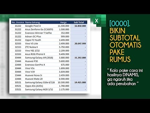 How to Create Automatic SUBTOTAL in Excel with Formulas