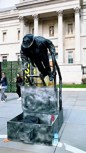 Behind the Scenes: Levitating Firefighter Living Statue Magic Trick