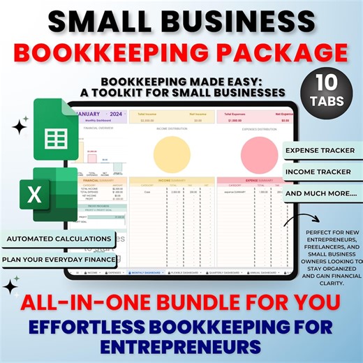 Small Business Bookkeeping Spreadsheet: Profit & Loss Tracker (digital Download) - Etsy