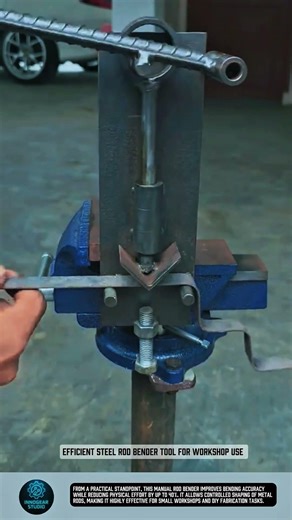 Efficient Steel Rod Bender Tool for Workshop Use #tools