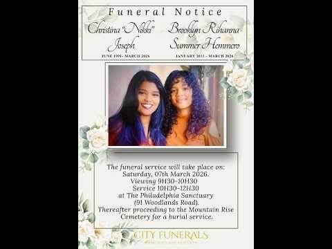 Christina Nikki Joseph & Brooklyn Rihanna Summer Hemmero Send Off Service