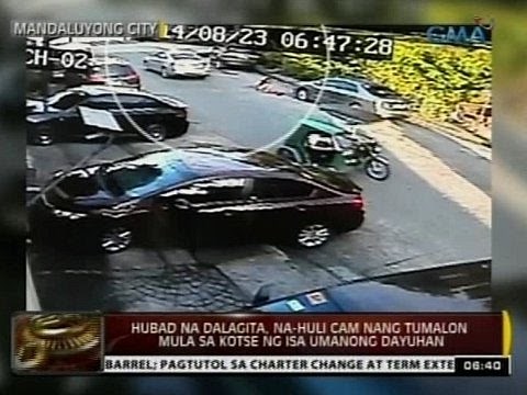 24 Oras: Hubad na dalagita, na-huli cam nang tumalon mula sa kotse ng isa umanong dayuhan