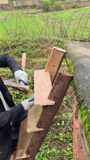 Homemade Solid Wood Ladder Easy to Use for Tree Work