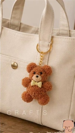 Cute baby bear Keychain tutorial 🧸💫 #craft #diy #diykeychain