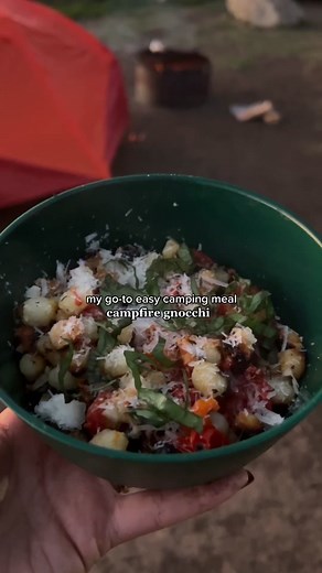 originally got this idea from @delish! now I make it every time I go camping #campingfood #campingfoodideas #gnocchi #campfire #campingtrip #cooking #bigsur