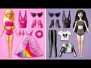 Dolls Dress Up 🎀✨ Miniature Fashion Ideas 😍 Beauty Salon Makeover with Elsa & Anna Toddlers