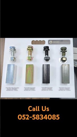 Electrogalvanizing (zinc plating). As per ASTM B633 standards. With 4 different color passivations.