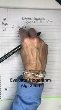 Alg. 2 6.3 Evaluate a Logarithm #logarithm #evaluate