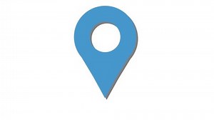Map marker icon loop blue shadow