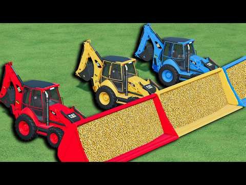 Work With Colors - CORN HARVESTING with GIANT LOADER and DUMP TRUCKS - Farming Simulator 22