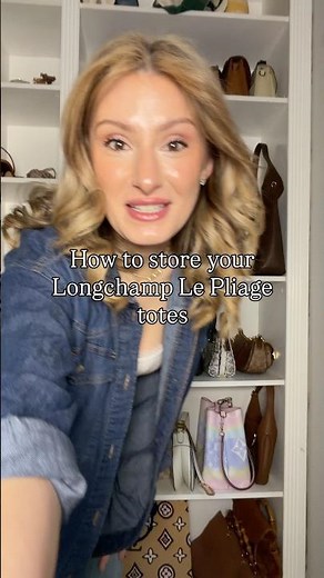 How I store my Longchamp totes 👜 #longchamp #longchamplepliage #handbags
