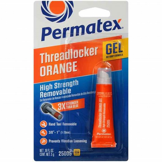 Permatex® High Strength Removable Threadlocker Orange Gel, 5 G | Permatex®
